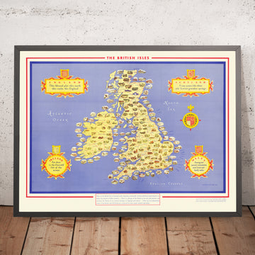 Alte Eisenbahnkarte der Britischen Inseln von Taylor, 1949 