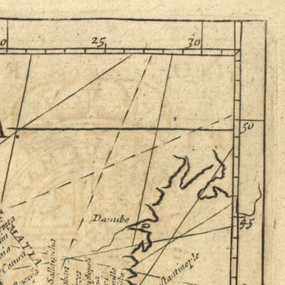 Old Atlantic Ocean Nautical Chart by Mount, 1766: Coasts, Rhumb Lines, Compass Rose