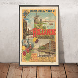 Niederlande Reiseplakat: Paris nach Amsterdam in 10 Stunden von Gustave Fraipont, 1896 