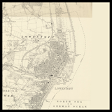 Mapa antiguo personalizado de Lowestoft 