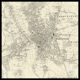 Mapa antiguo personalizado de Worcester 