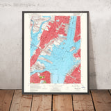 Old Map of Greenwich Village, New York by USGS, 1955 – Jersey City, Hoboken & Hudson River