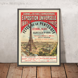 Paris Reiseplakat: Exposition Universelle von M. Stéphane, 1889 
