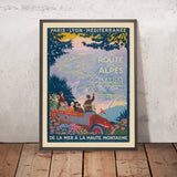 Affiche de voyage des Alpes françaises : La Route des Alpes par Roger Broders, 1920 