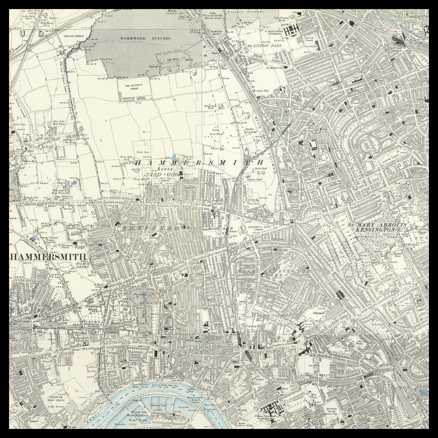 Personalised Old Map of Shepherd's Bush – The Unique Maps Co.