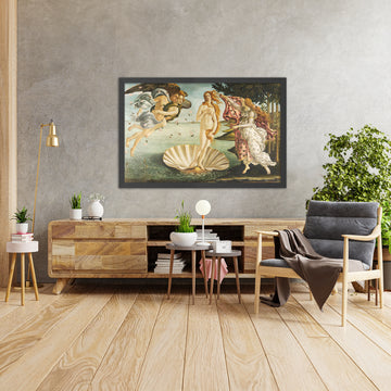 A framed image of The Birth of Venus by Sandro Botticelli