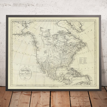Antica mappa degli Stati Uniti di Reid, 1796: Messico, America Centrale, Caraibi 