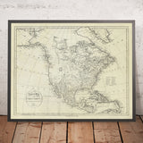 Antica mappa degli Stati Uniti di Reid, 1796: Messico, America Centrale, Caraibi 