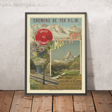 Poster di viaggio di Zermatt: Le Mont Rose di F. Hugo d’Alesi, 1891 