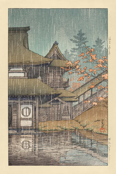 Yamadera Temple on a Rainy Day in Sendai by Hasui Kawase, 1935
