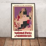 Reiseposter Amerikanischer Südwesten: Pueblos des Südwestens von Dorothy Waugh, 1930 