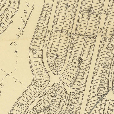 Old Street Map of the Pacific Palisades & Huntington Palisades, 1925