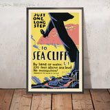 Affiche de voyage Sea Cliff, Long Island : Just One Long Step, 1936 