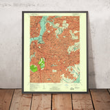 Old Map of Soho, New York by USGS, 1956 – Brooklyn, Central Park & Prospect Park