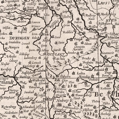 Alte Deutschlandkarte von Speed, 1626: Berlin, Hamburg, München, Nordsee, Ostsee