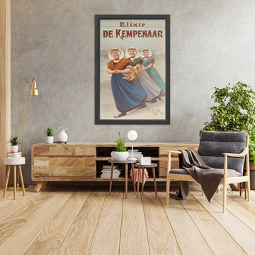 A framed image of Elixir De Kempenaar Vintage Advertising Poster, 1908