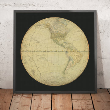 Old Flat Earth Map of the Americas by Peary, 1905: Flat-Globe, Shipping Routes, Time Zones