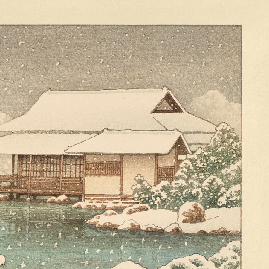 Neve al Parco Kiyosumi di Hasui Kawase 1935 
