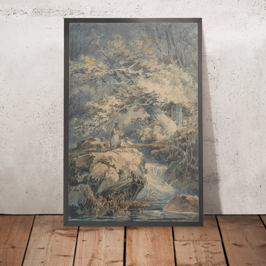 A framed image of The Angler (The Angler) by Turner, 1794