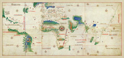 The Cantino Planisphere, 1502: Ancient Portuguese Map of Old and New Worlds