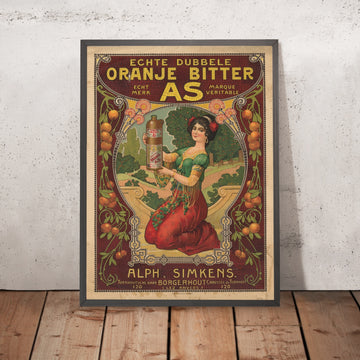 A framed image of Oranje Bitter As Vintage Bitters Poster, 1926