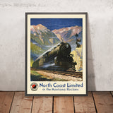 Affiche de voyage des Rocheuses du Montana : North Coast Limited par Gustav Wilhelm Krollmann, 1920 