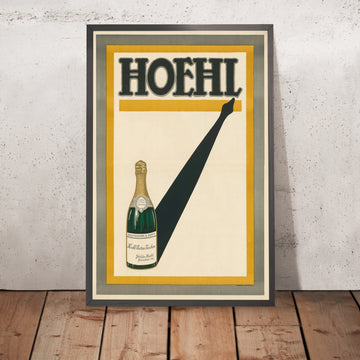 A framed image of Hoehl Vintage Sparkling Wine Poster, 1914