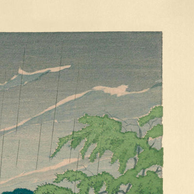 Rain at Shinobazu Pond by Hasui Kawase, 1935