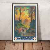 Nefta, Tunisia Travel Poster: Oasis de Nefta by Joseph de La Nézière, 1925