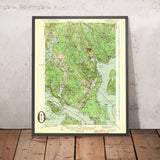 Old Map of Blue Hill, Maine by USGS, 1944 – Acadia National Park, Bar Harbor & Deer Isle