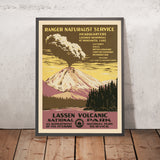 Lassen Volcanic National Park Travel Poster: Ranger Naturalist Service by Chester Don Powell, 1938