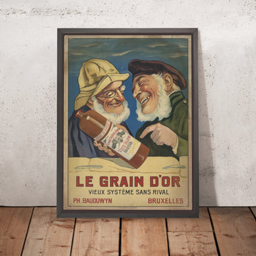 A framed image of Le Grain d’Or Vintage Drinks Advertising Poster, 1900
