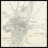 Carte ancienne personnalisée de Winchester 