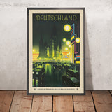 Poster da viaggio Berlino di notte: Deutschland di Jupp Wiertz, 1927 