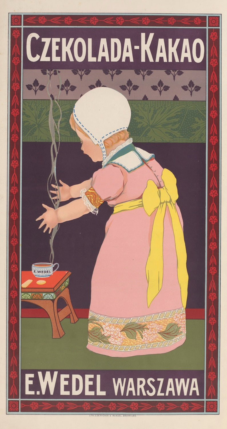 E. Wedel Vintage Chocolate and Cocoa Poster, 1910 – The Unique Maps Co.