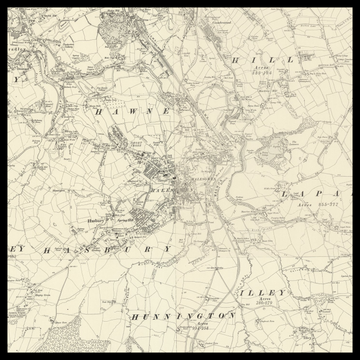 Una vecchia mappa Ordnance Survey di Oldbury