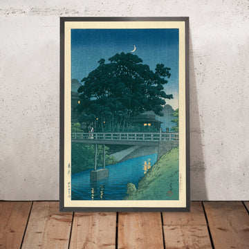 Una imagen enmarcada del Puente Takinogawa de Hasui Kawase, 1935