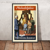 Cartel de viaje de Filadelfia: Go by… de Pennsylvania Railroad, 1955 