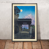 Luna Piena sopra il Castello di Matsuyama di Hasui Kawase 1935 