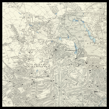An old Ordnance Survey map of Hampstead