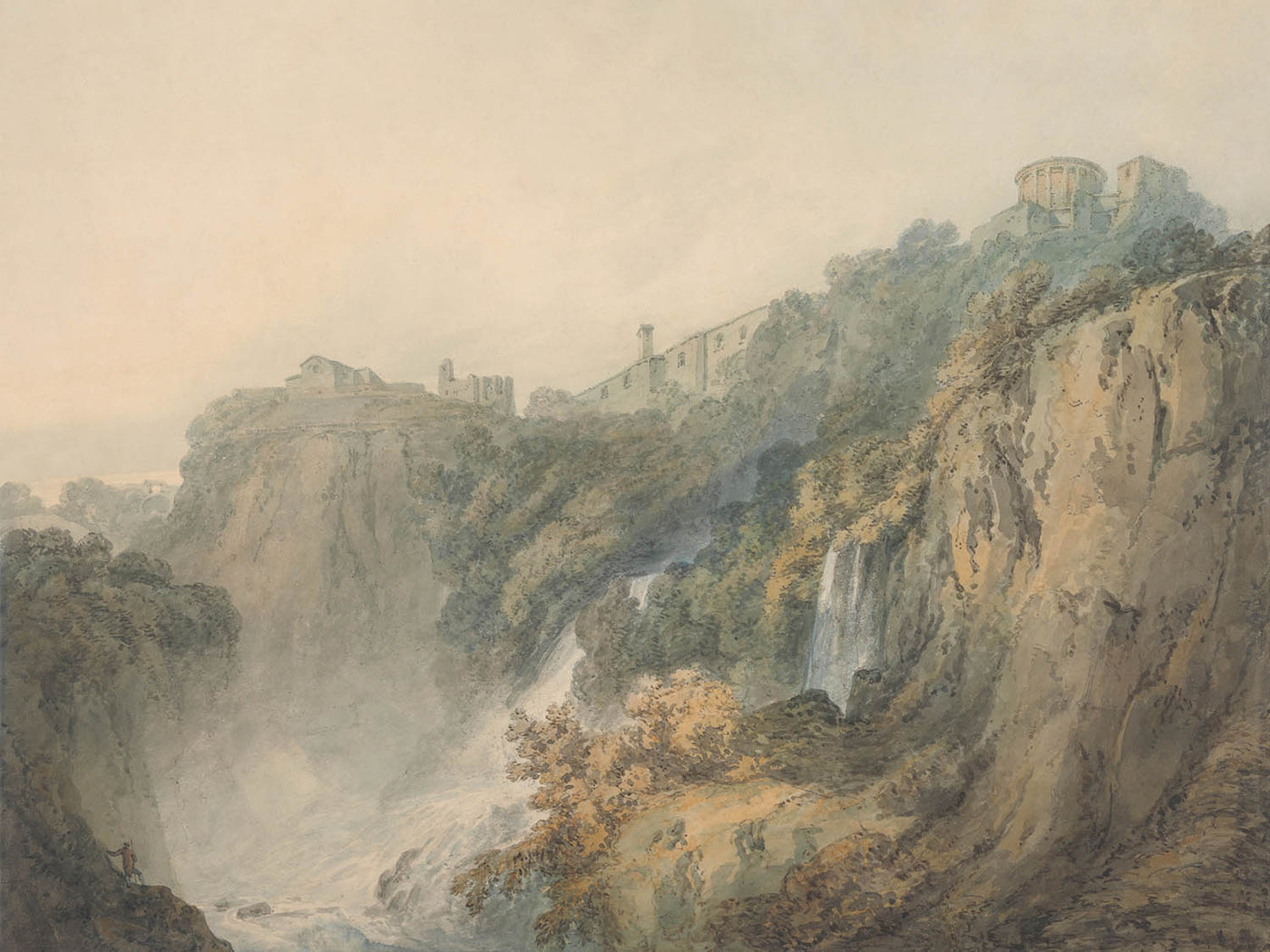Tivoli with the Temple of the Sybil and the Cascades by Turner, 1796