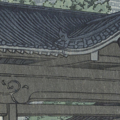 Zensetsu Temple in Sanshu by Hasui Kawase, 1937
