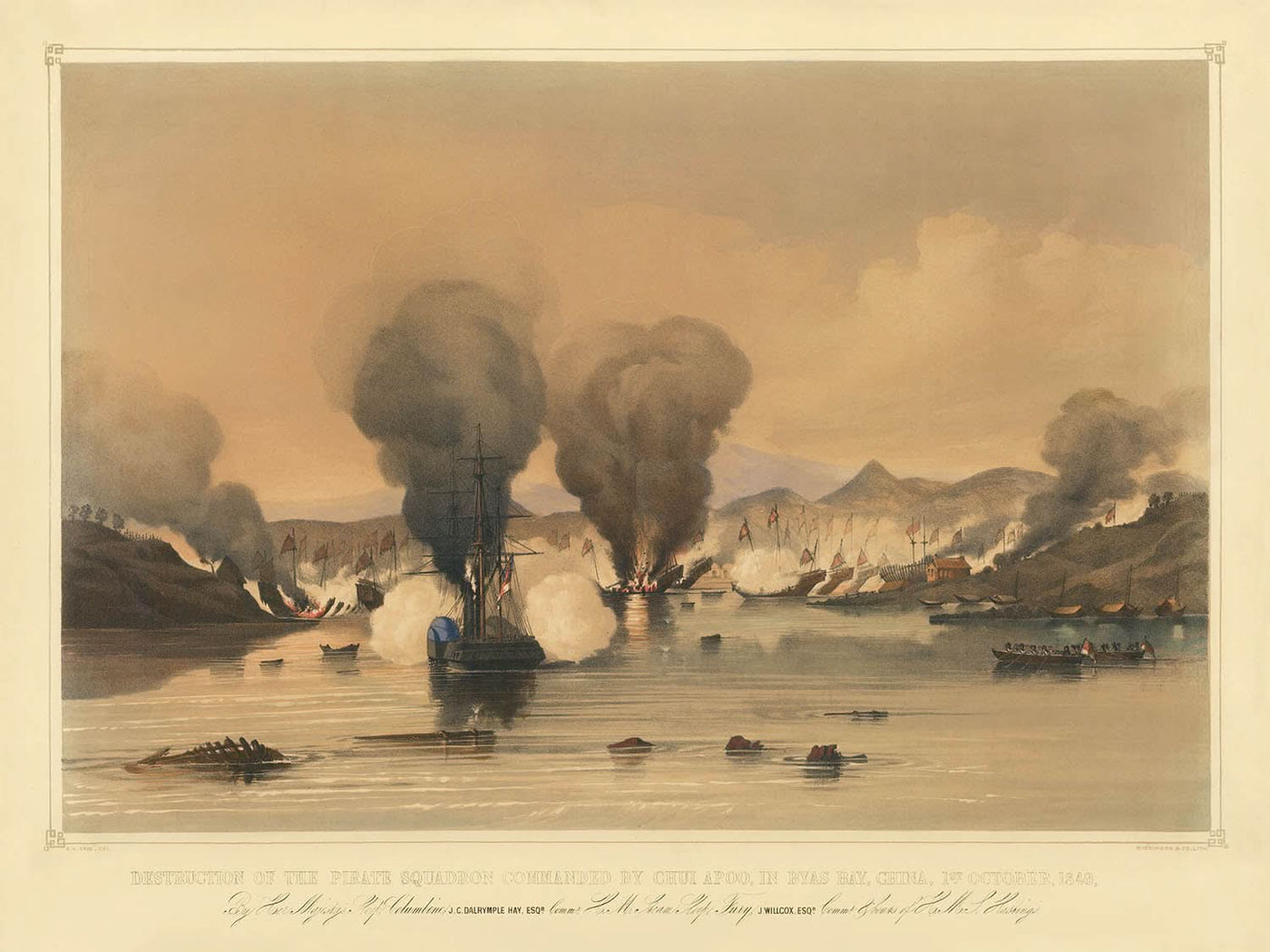 Zerstörung des von Chui Apoo kommandierten Piratengeschwaders durch Edward Hodges Cree, 1850