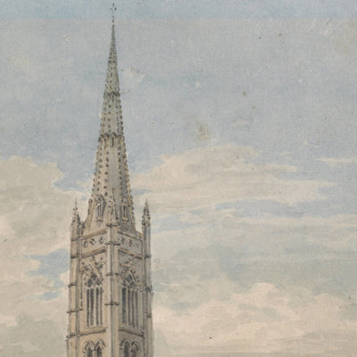 North East View of Grantham Church, Lincolnshire by Turner, 1797