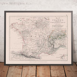 Ancienne carte militaire de la France et de la guerre révolutionnaire française, 1793 