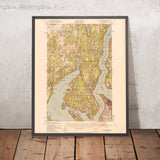 Old Map of Gig Harbor, Washington by USGS, 1942 – Tacoma, Puget Sound & Fox Island