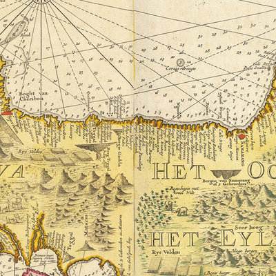 Old Map of Java Island by Van Keulen, 1753: Indonesia, Batavia, Sunda Strait, Sea Chart