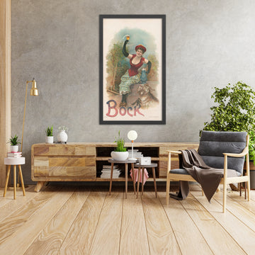 A framed image of Have One with Me Vintage Bock Beer Poster by Henry Jerome Schile, 1893
