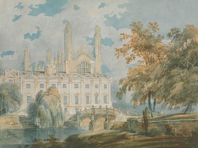 Clare Hall and King’s College Chapel, Cambridge, from the Banks of the River Cam by Turner, 1793