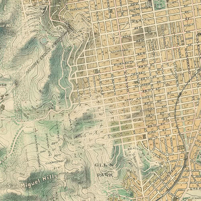 Mapa ilustrado antiguo de San Francisco realizado por Chevalier en 1911: Golden Gate Park, Presidio, Ingleside, Lake Merced, Union Iron Works